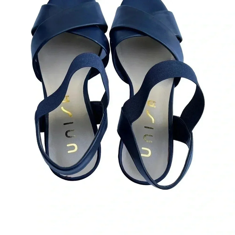 UNISA Dark Blue Strap Heeled Sandals•Women’s Size 61/2•Worn Once Great Condition